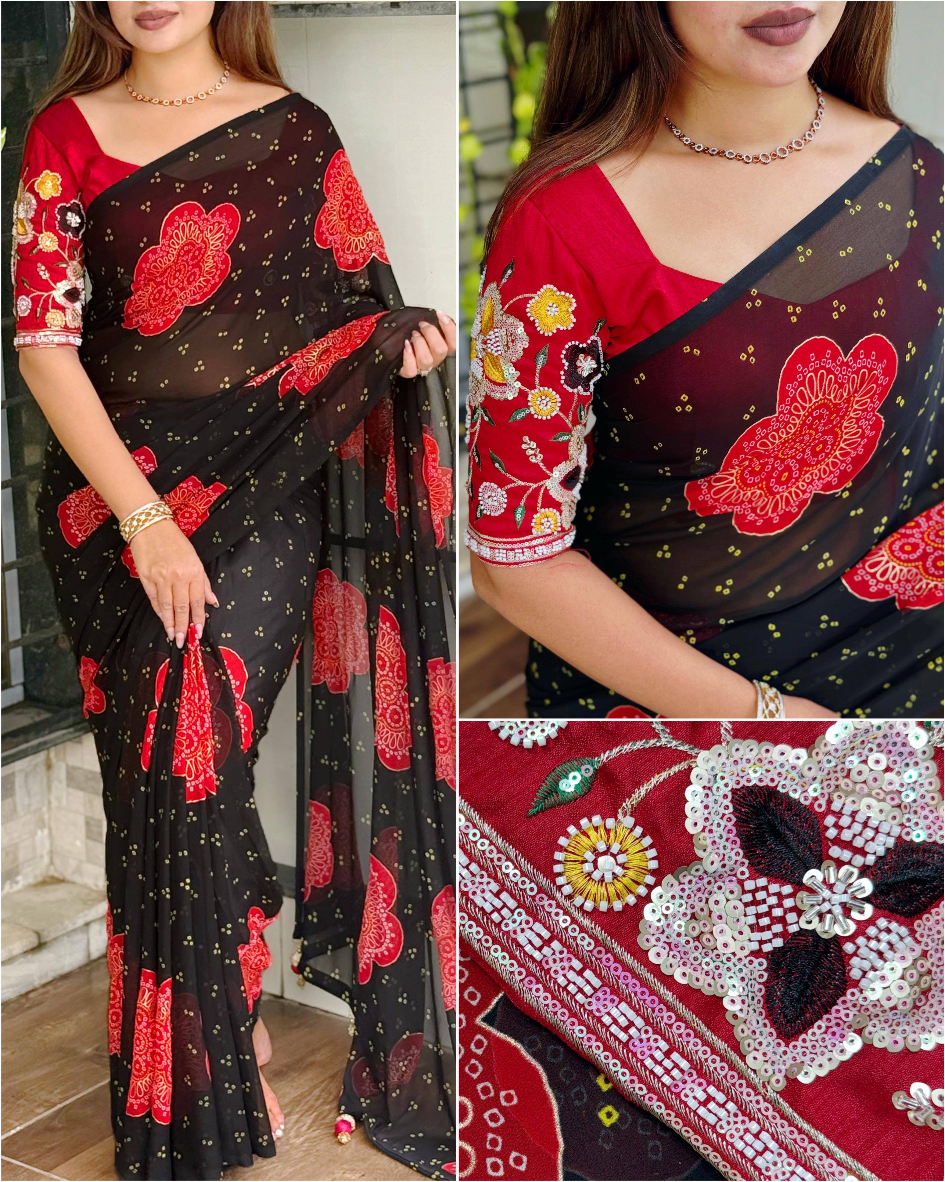 PREMIUM GORGETTE SAREE❤️
