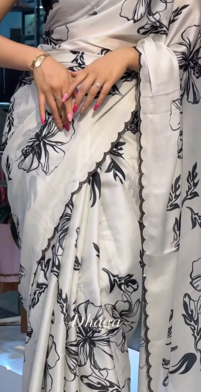 FLOWER DESIGNE PRINT SAREE