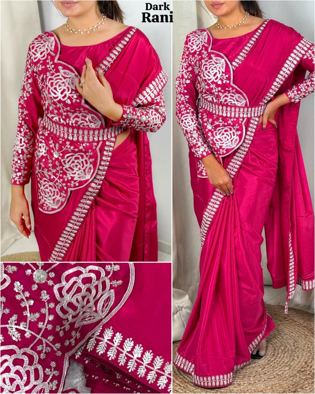 EMBROIDERED SAREE KOTI BLOUSE