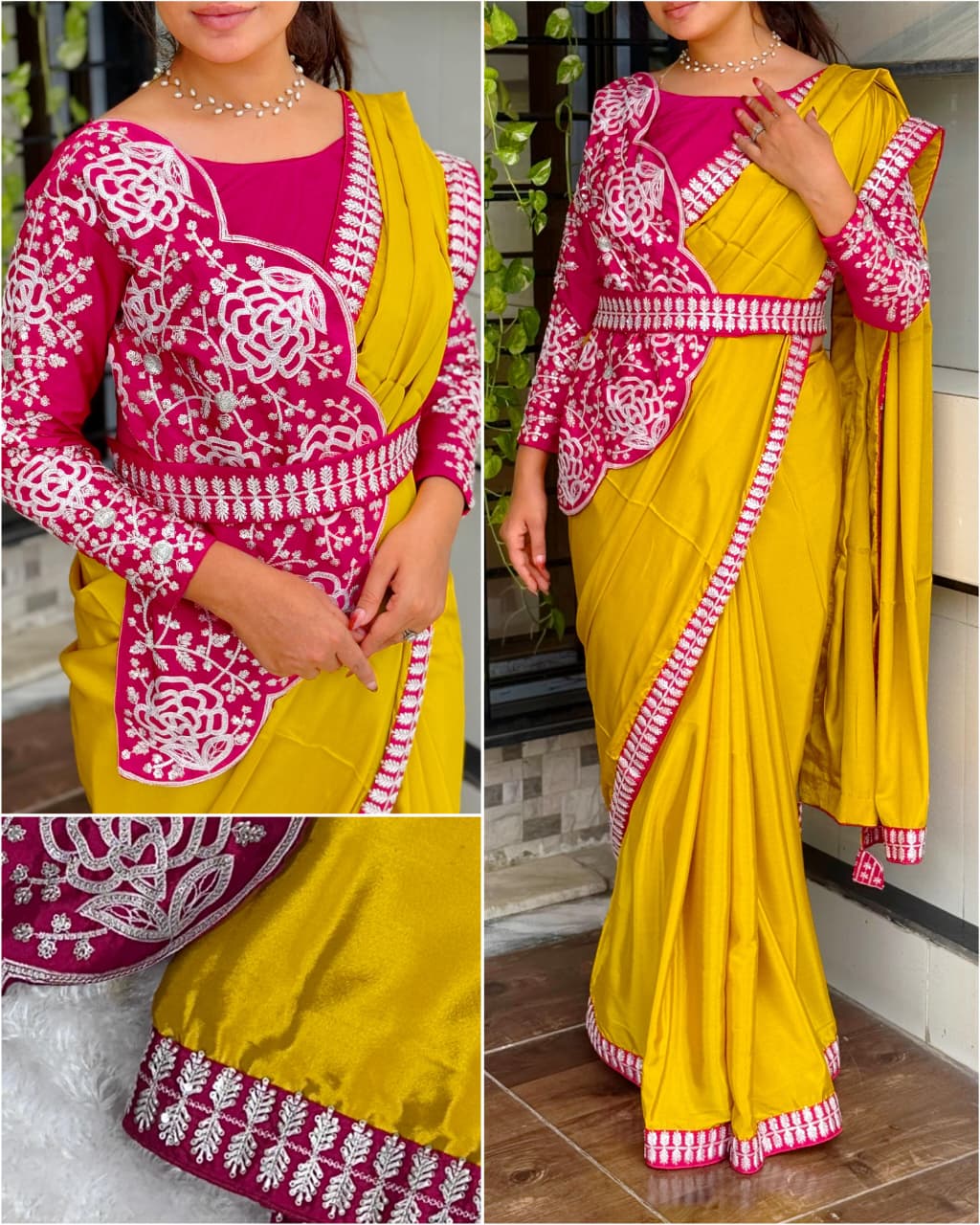 EMBROIDERED SAREE KOTI BLOUSE