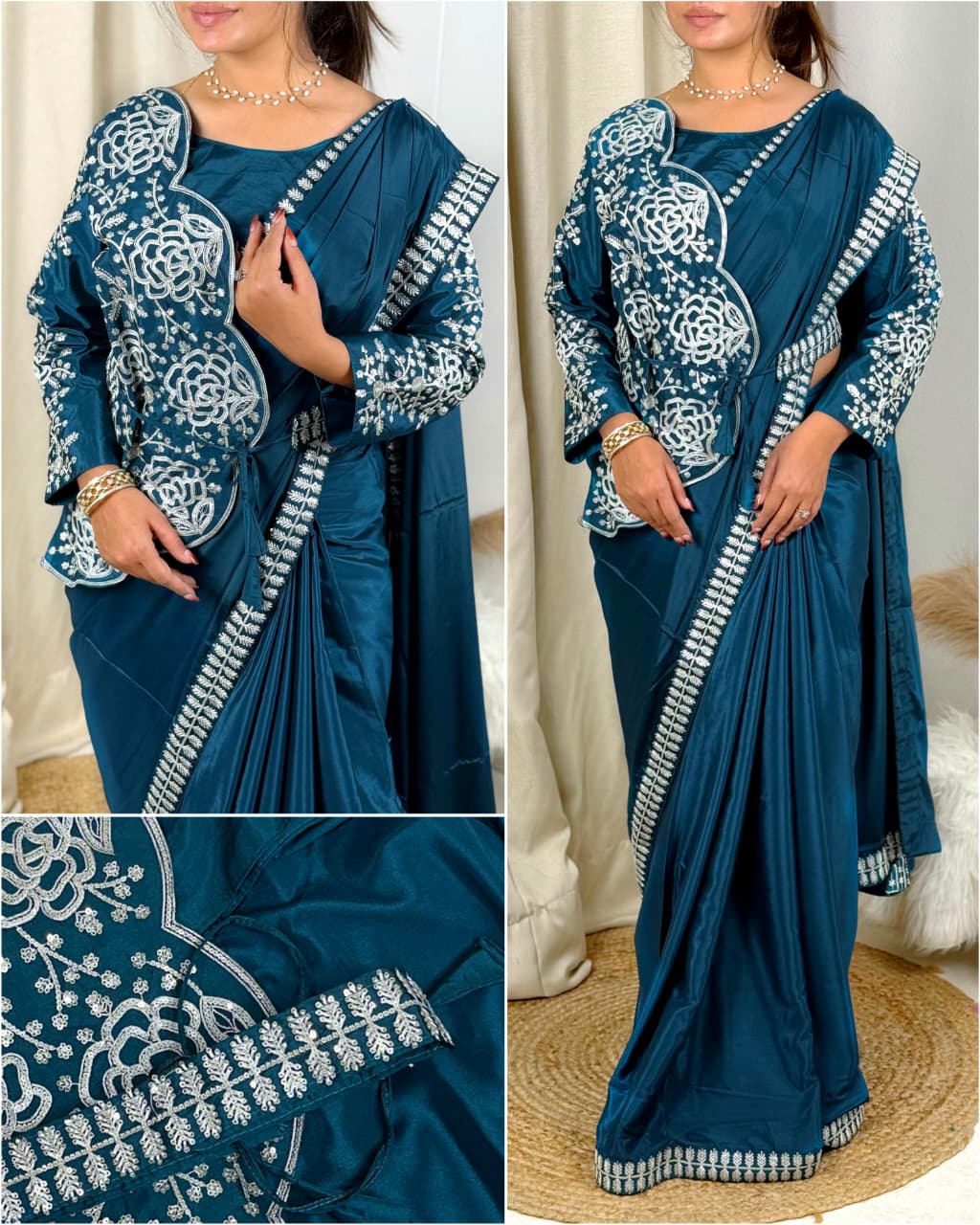 EMBROIDERED SAREE KOTI BLOUSE