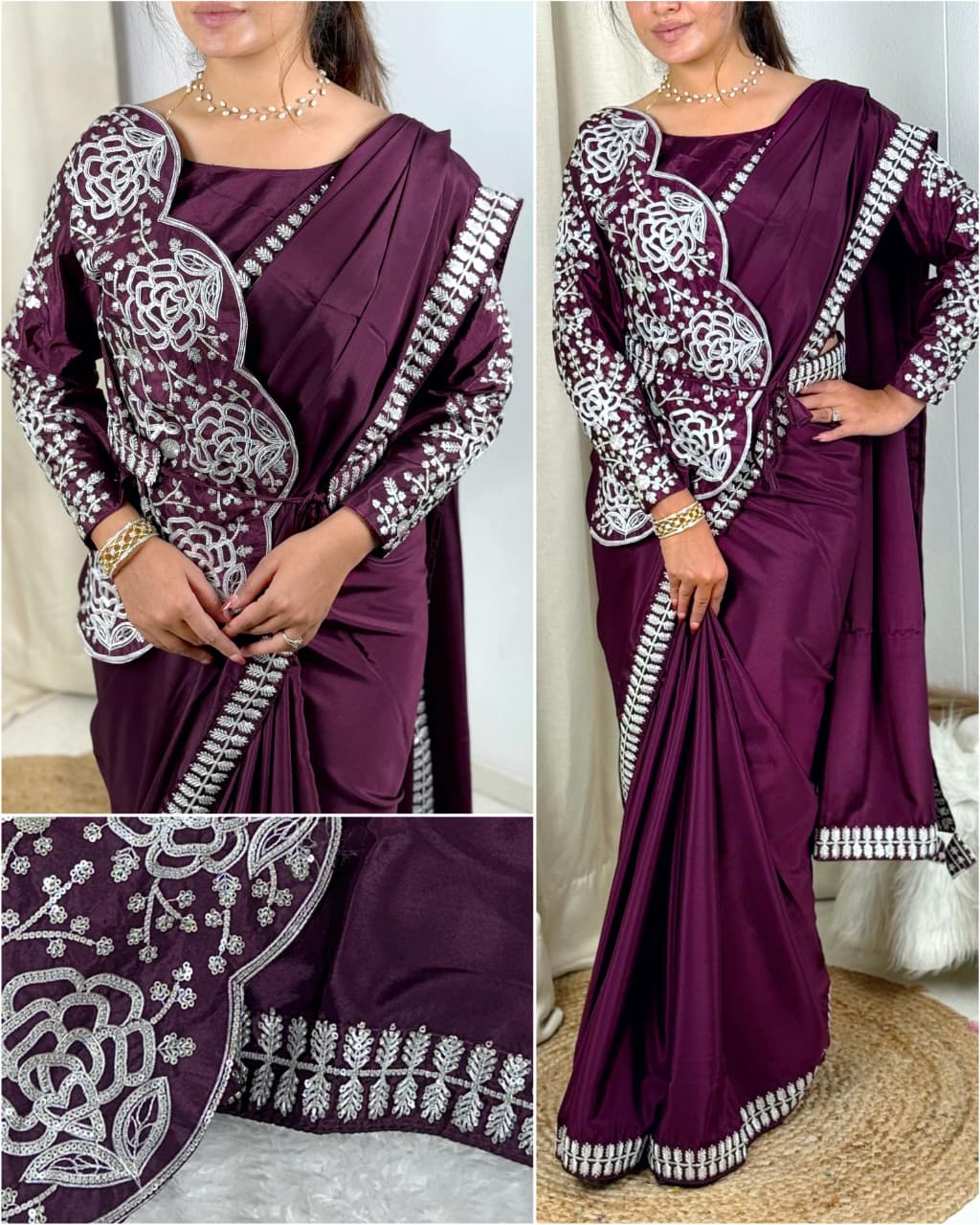 EMBROIDERED SAREE KOTI BLOUSE