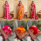 GORGETE BANDHEJ SAREE