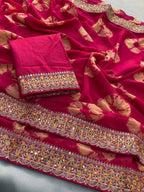 GORGETE BANDHEJ SAREE