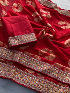 GORGETE BANDHEJ SAREE