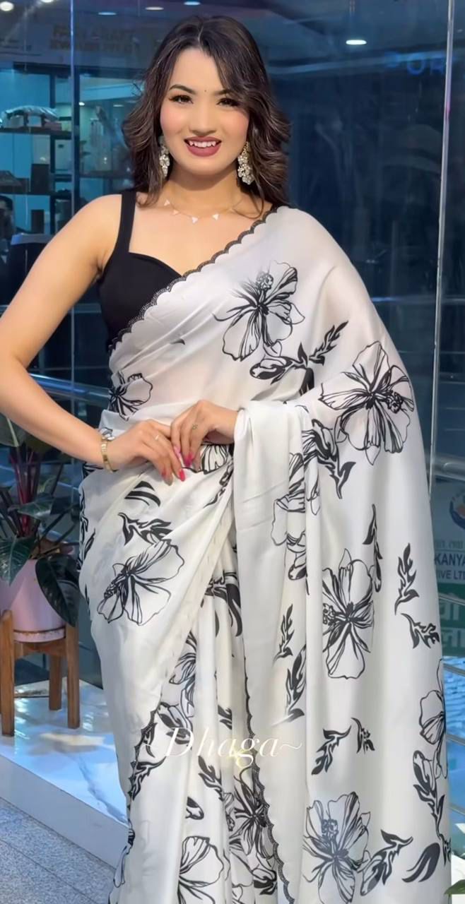 FLOWER DESIGNE PRINT SAREE