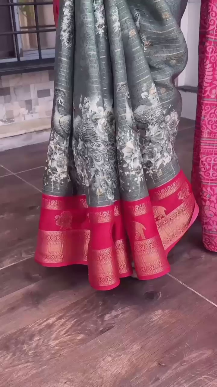 MORNI TUSSER SILK SAREE