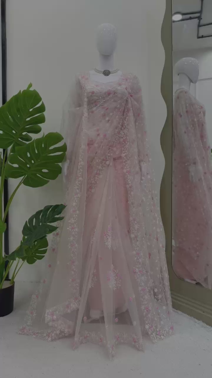 Soft Net Wedding Wardrobe Saree