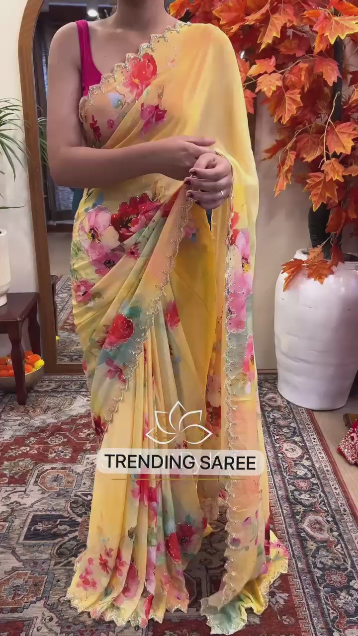 FLORAL HANDIWORK SAREE