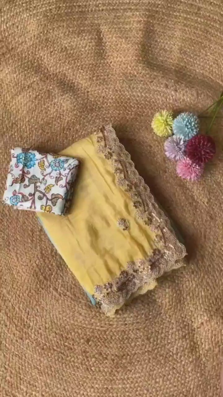 Pure crush padding saree