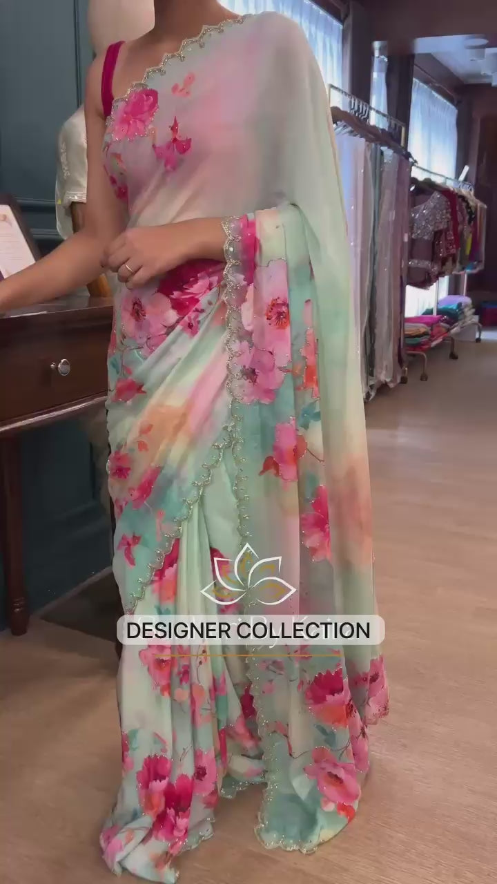 FLORAL HANDIWORK SAREE