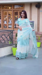 CRYSTAL ORGANZA SAREE