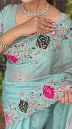 SUPERHIT CRYSTAL TISSUE SAREE