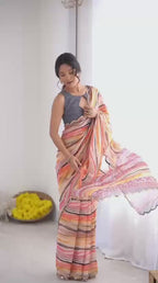 GORGETTE SILK DIGITAL PRINT SAREE