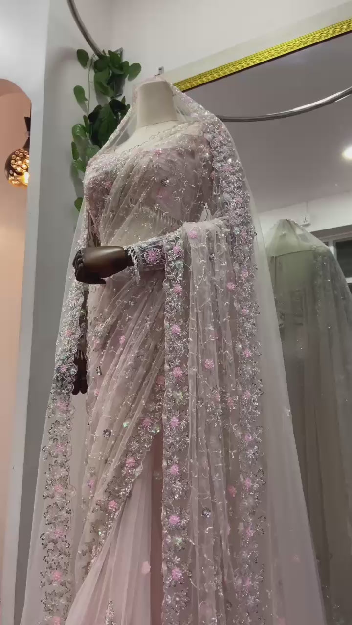 Soft Net Wedding Wardrobe Saree