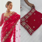 Bollywood BlockBuster Orignal Mirror Design Wedding Saree