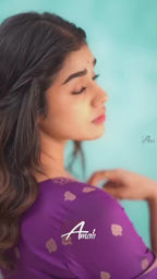 Sanvi - Purple Blended Paithani Silk Suit-Salwar