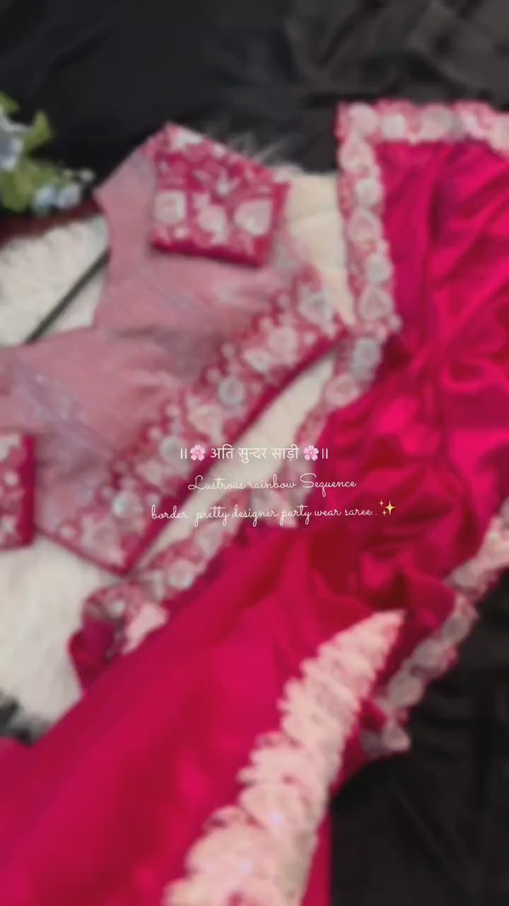 Chinon silks elegant saree