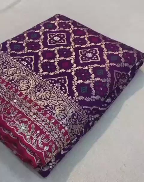 SOFT RUSSIAN BANDHEJ SAREE