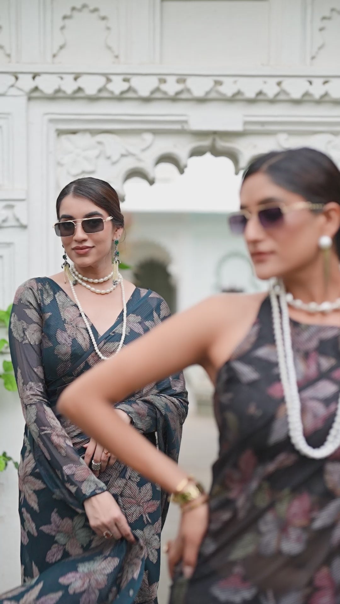 FLORAL LUREX BRASSO SAREE👗