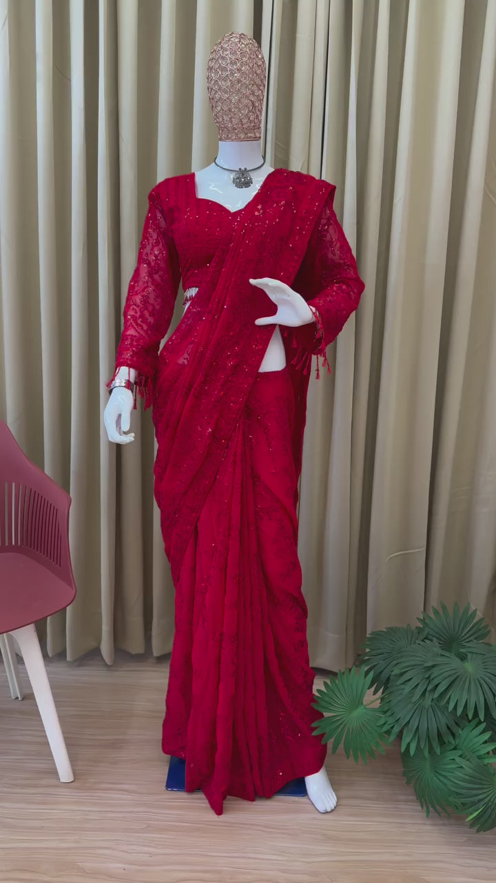 FAUX GORGETTE SAREE