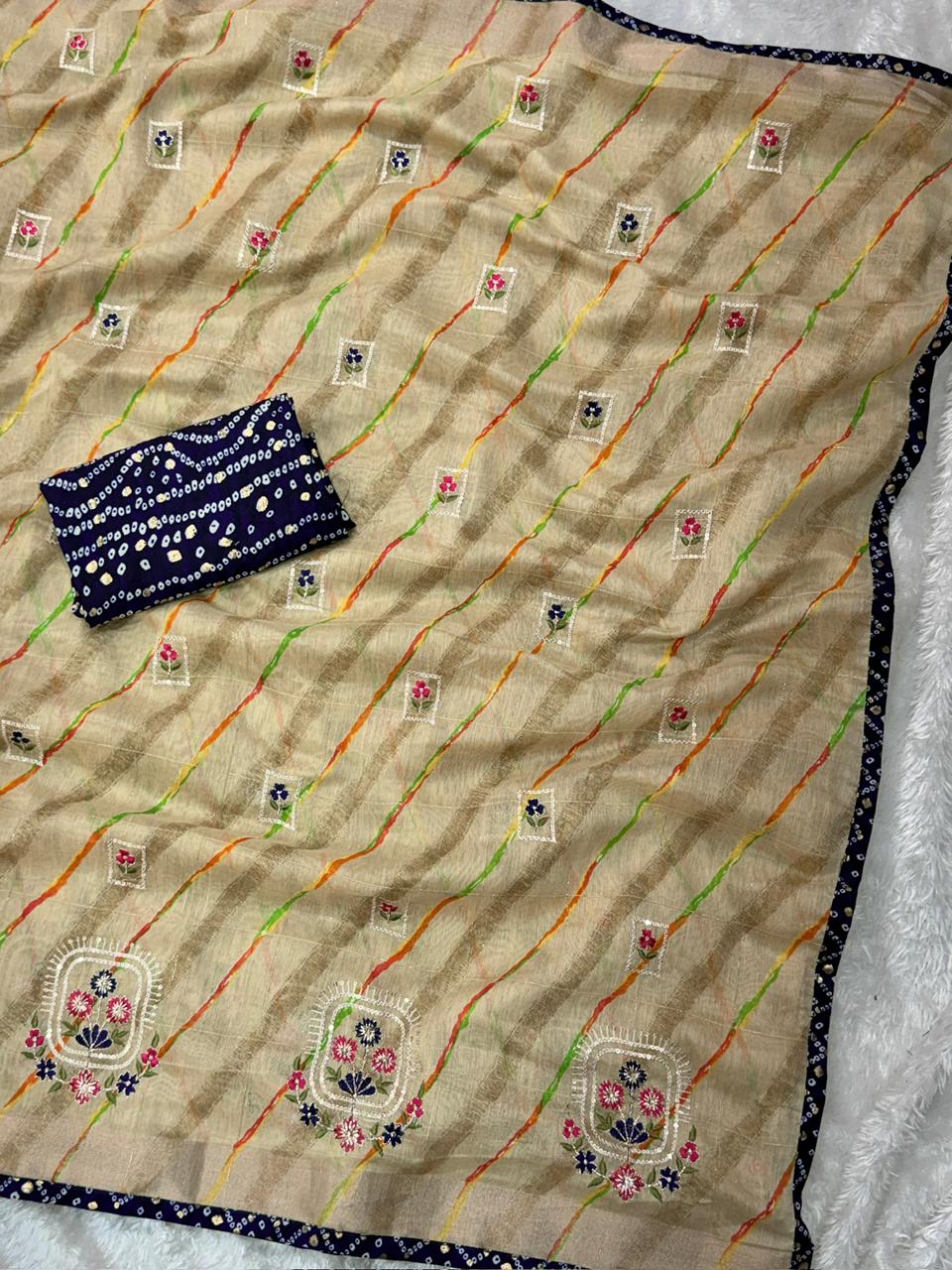 Laheriya Cotton Saree