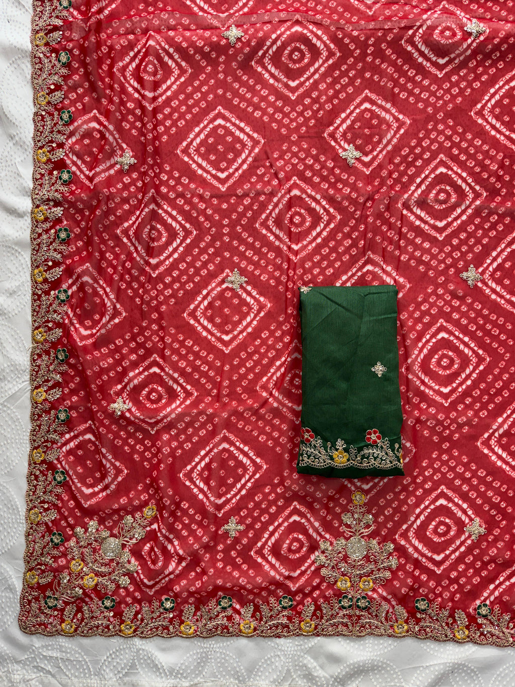 Wedding Wear Bandhej Georgette Saree