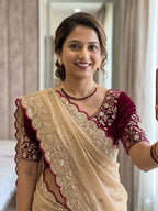 Star Georgette Sequence Work Saree