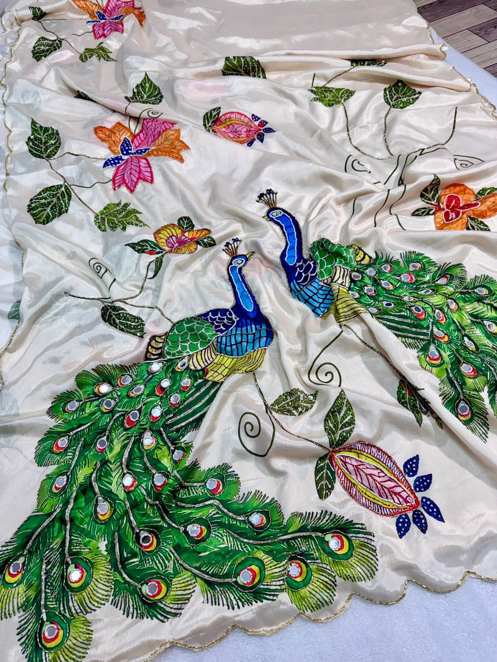 Handwork Elegance & Digital Print Saree