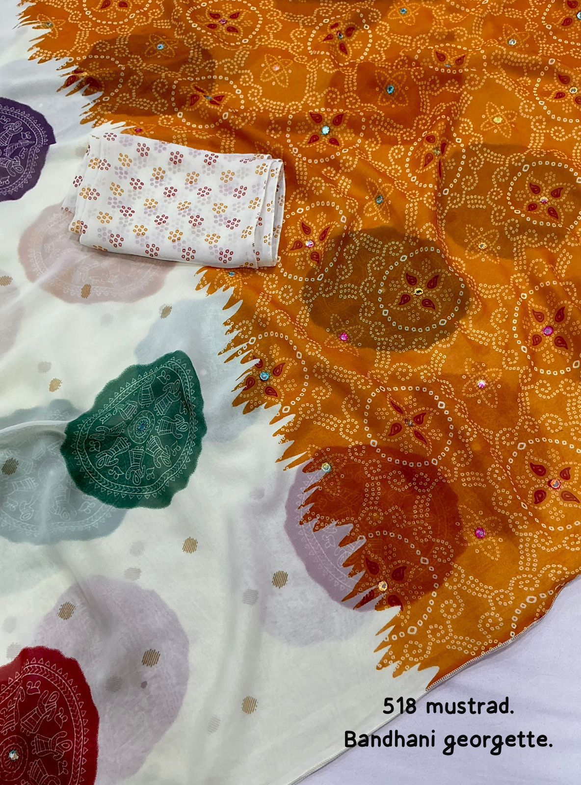 New  bhandani Georgette Saree