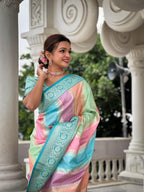 Soft Banarasi Multi Color Saree