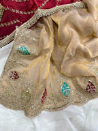 very soft nd elegant fendy sartin fabric saree