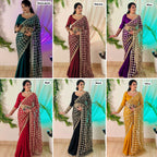 Wedding Fendy Silk Fabric with Real Mirror work Saree