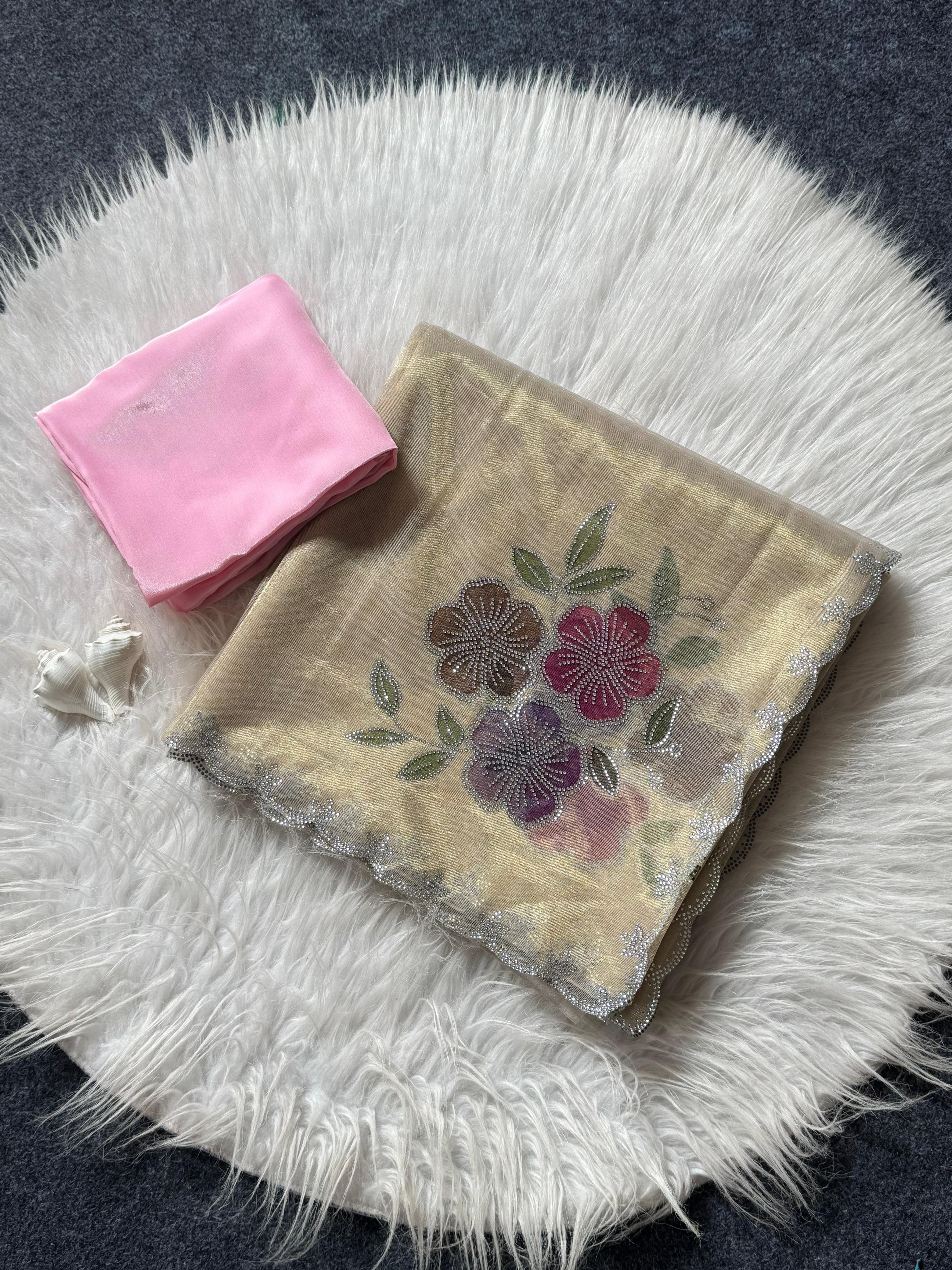 TWO TONE TISSUE SILK SAREE