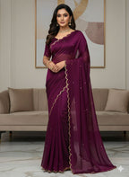 Space Chiffon Silk Saree