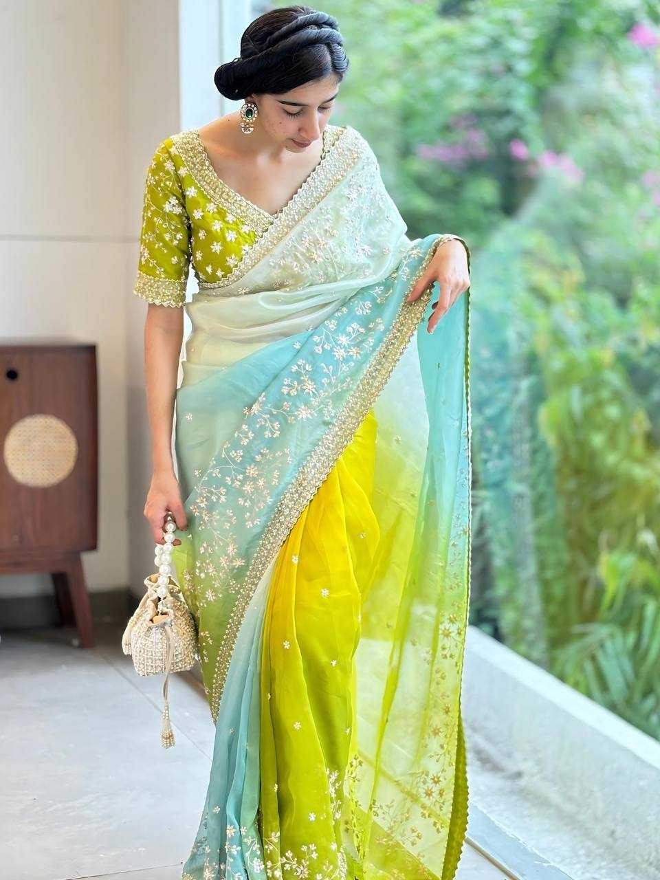 ORGANZA SILK DIGITAL PRINT SAREE