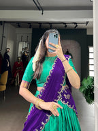 Poly Cotton Lahenga with Multi color