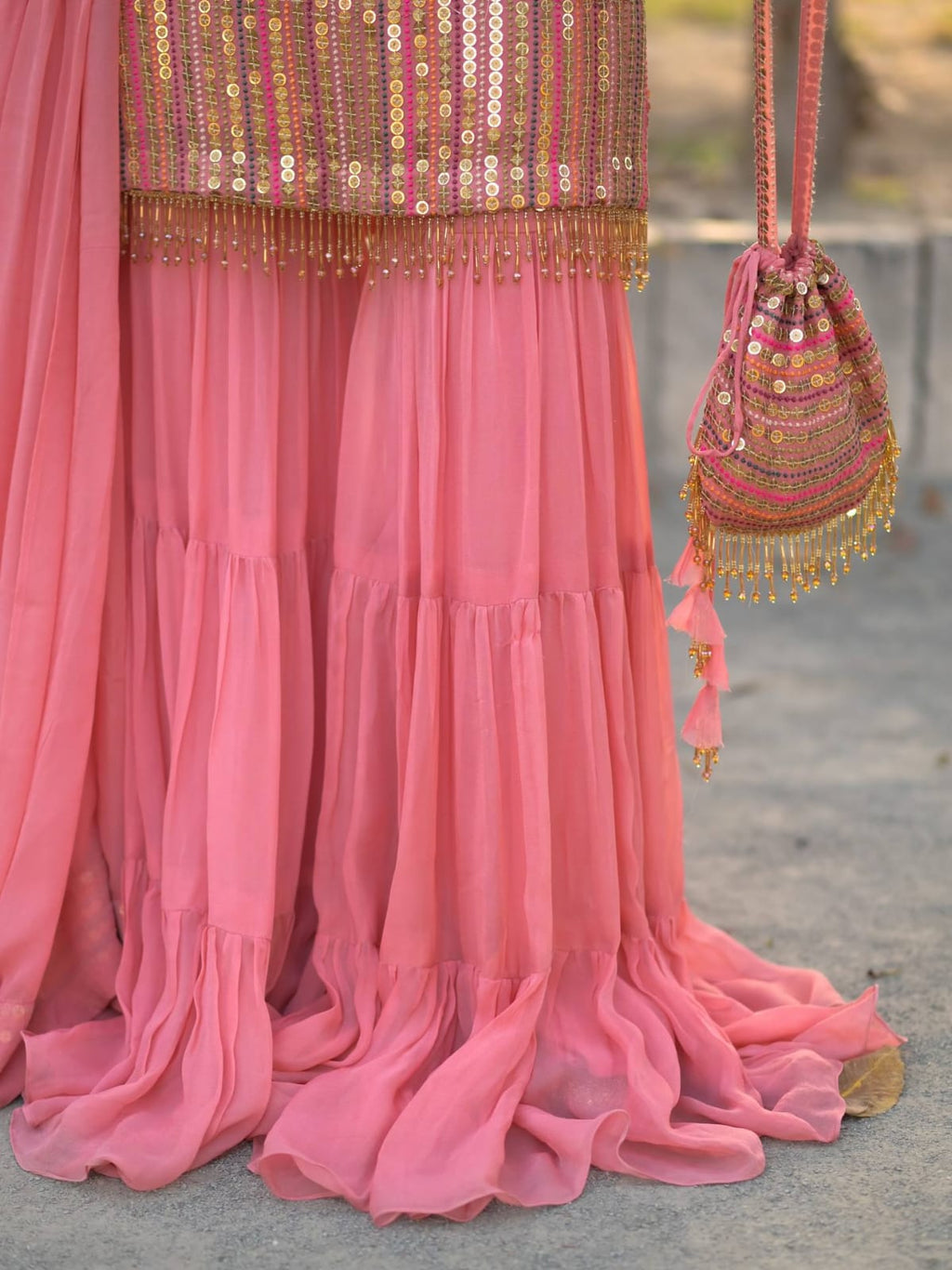 New Designer Party Top Pallazo & Dupatta Set