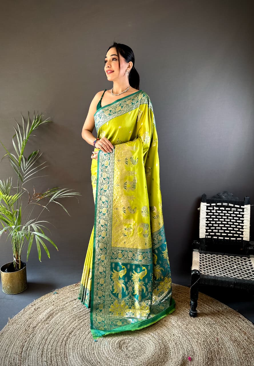 Pure paithani type Banarasi silk saree