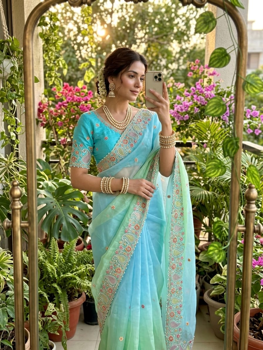 Very Soft nd elegant Rich look Fendy Saree