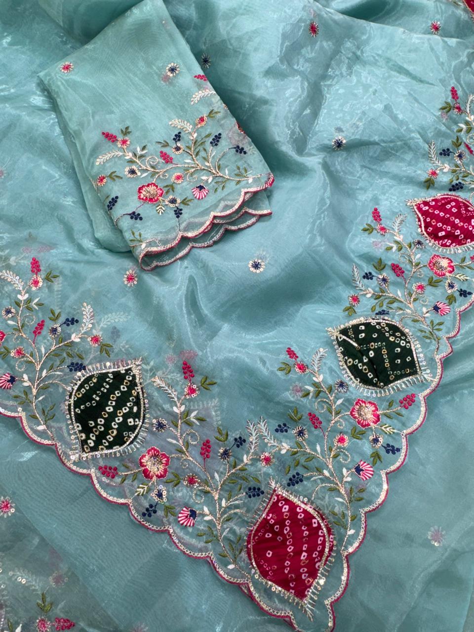 SUPERHIT CRYSTAL TISSUE SAREE