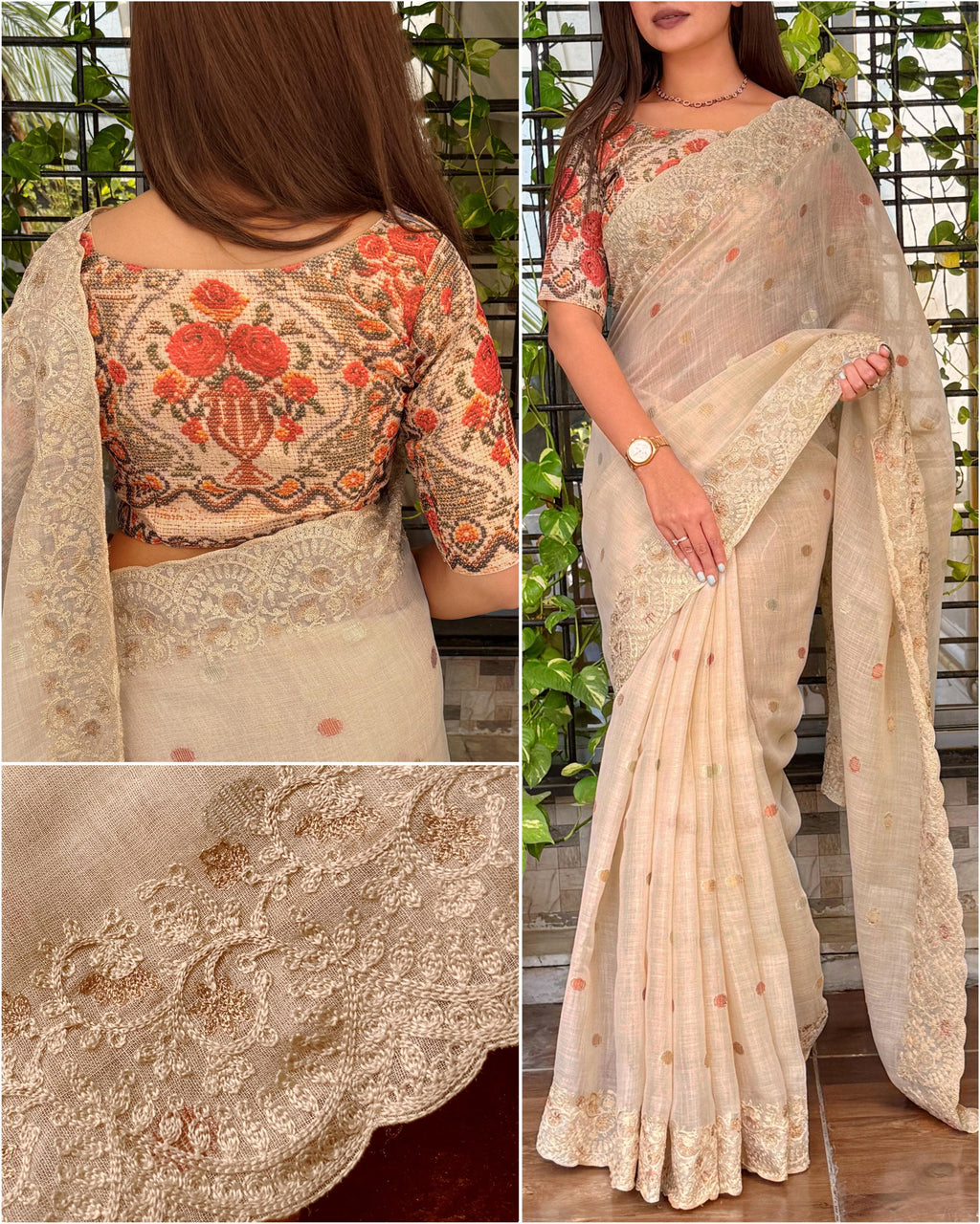 Nayanthara Linen Saree