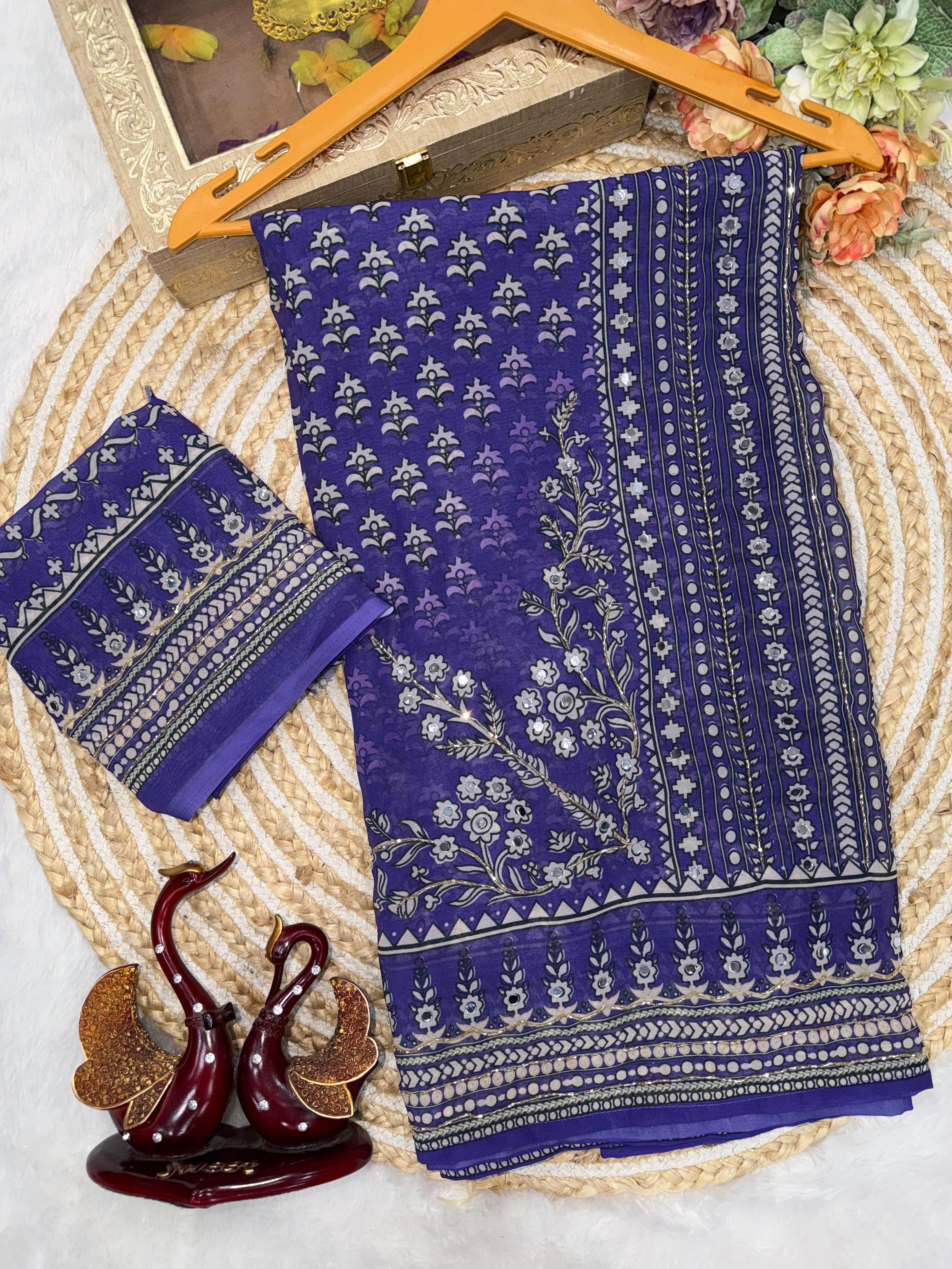 Bollywood sparkling Beauty Fox Georgette Saree