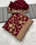 Wedding Attire pure khaddi georgette designer saree