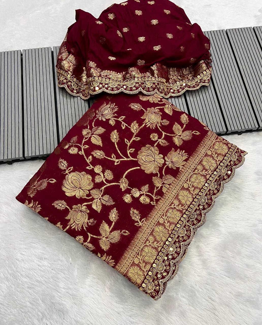 Wedding Attire pure khaddi georgette designer saree
