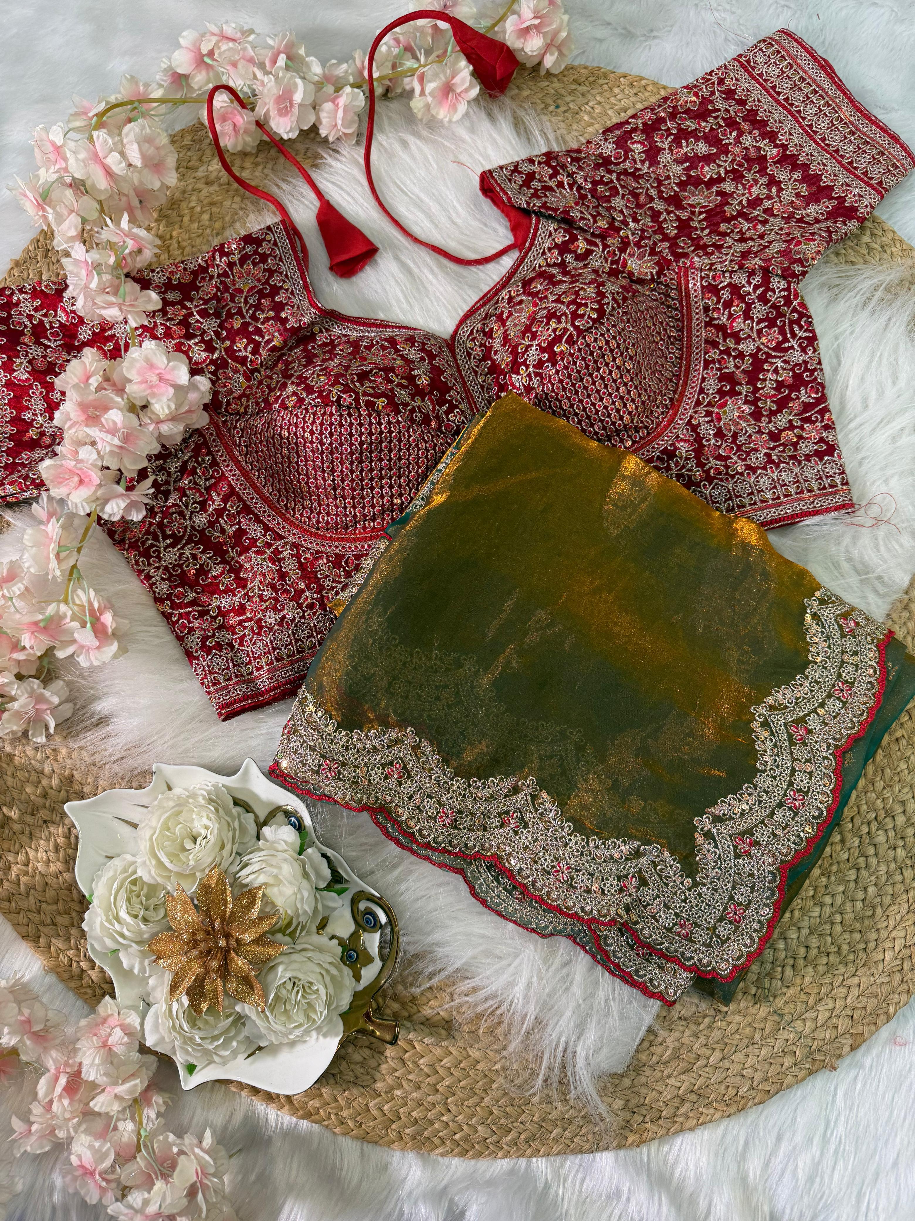 Premium space Silk Sabyasachi Inspired Saree