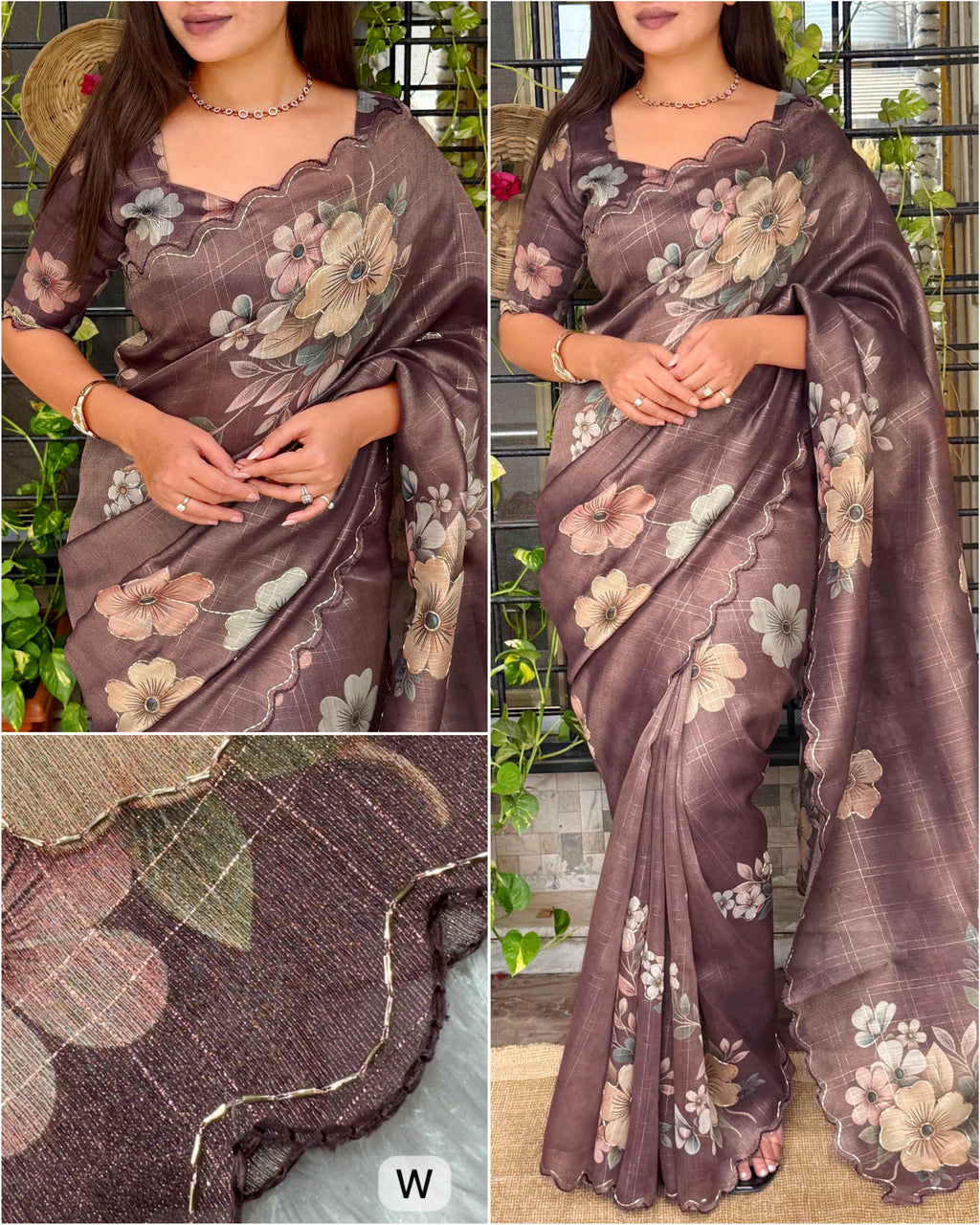 TISSUE COTTON DIGITAL PRINT SAREE
