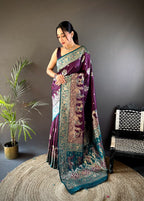 Pure paithani type Banarasi silk saree