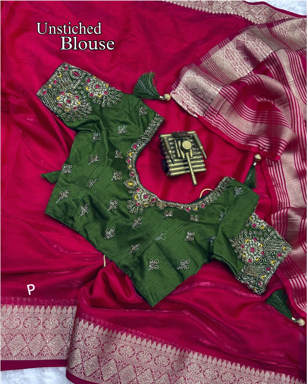 Princess Fandy Satin Work Blouse Saree