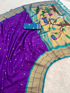 Paithani Saree With Gold Zari Small Motifs